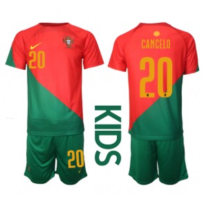 Portugal Joao Cancelo #20 Hemmakläder Barn VM 2022 Kortärmad (+ Korta byxor)